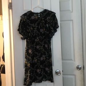 Womens dress, black with floral design